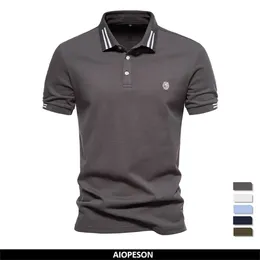 Magliette da uomo AIOPEON Marca 100 Polo in cotone Casual Tinta unita Manica corta per uomo Estate Desinger Abbigliamento 230711