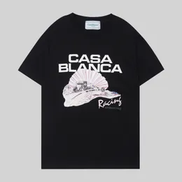 Casa Blancat Shirt Mens Designer Casablanca Shirt Camiseta Mode Casual Tees Kleidung Street Casa Shirt Summer White Black Blue Clothing Luxury Fashion 667