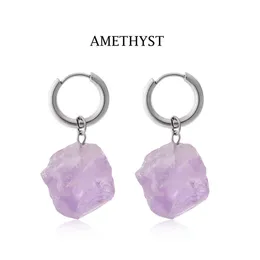 Dangle Chandelier Natural Crystal Rough Stone Irregar Ore Earrings Energy Healing Gemstone Amethyst Women Jewelry Drop Delivery Dhpwt