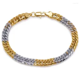 Gliederarmbänder MxGxFam (23 cm x 7 mm), gemischtes goldfarbenes Armband für Herren, Modeschmuck