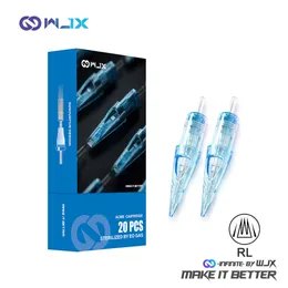 Татуировки игласти WJX 20PCS RL RLB Tattoo Cartridge Иглы круглый лайнер одноразовый стерильный стерильный макияж.