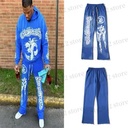 Men's Pants Blue Hellstar Vintage Terry Sweatpant Sports Trousers Men Women High Quality Loose Outdoor Bell-Bottoms T230712