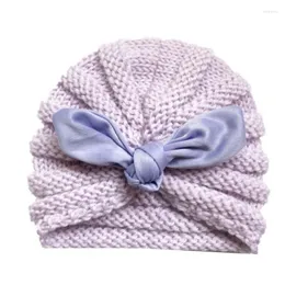 Hüte BOBORA Baby Solid Print Bowknot Elastic Turban Cute Soft