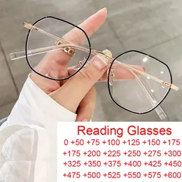 Óculos de Sol de Metal Quadrado Anti-Blue Light Óculos de Leitura Feminino Luxo Armação Irregular Óculos Ópticos para Computador Prescrição Prescrita