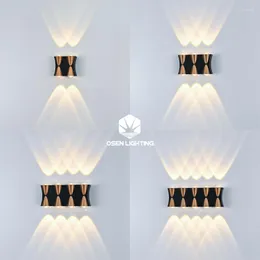 Lâmpada de parede LED IP65 ao ar livre à prova d'água iluminação de jardim alumínio interior quarto sala de estar escada luz 4/6/8/10/12 W 86-265 V