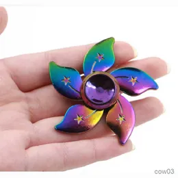 Giocattolo di decompressione Arcobaleno Spinner in metallo Lega Colorata Spinner a mano Giocattoli antistress per bambini Regali per adulti per bambini Adulti R230712