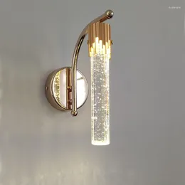 Luminária de parede LED Lâmpadas de arandela de cristal Moderna sala de estar Luzes de fundo Quarto Cabeceira Escada Corredor Iluminação interna Decorar