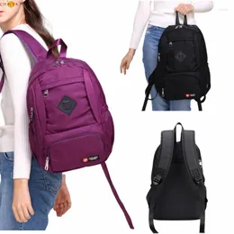 Mochila CFUN YA Moda Feminina Mochila de Nylon Impermeável Sólida com Vários Bolsos Mochila de Viagem Feminina Mochila Escolar Laptop