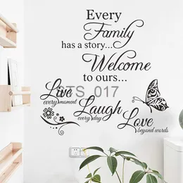 Inne dekoracyjne naklejki 2022 Nowe kreatywne angielskie hasło Każda rodzina ma opowieść o kombinacji naklejek ściennych Rodzina i na żywo Law Love Wall Decor naklejki x0712