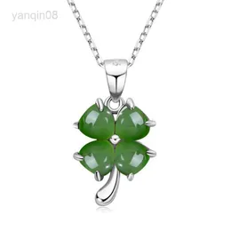 Anhänger Halsketten Anziw 925 Sterling Silber 5x5mm Natürlicher Hetian Jade Anhänger Damen Halskette Charm Schmuck Mutter Geschenk mit Kettenlänge 45+5CM HKD230712