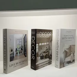 Objetos decorativos Estatuetas 3 pçsConjunto Moda Livros falsos Decoração Livro de luxo Designer Sala de estar Simulação Decoração de casa Presentes 230711