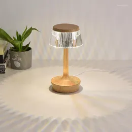 Bordslampor Usb Plug-in Knapp Kristall Svampmönster Nordic Modern Led Lampa