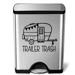 Andra dekorativa klistermärken Camper RV Trailer Trash Can Decal Sticker Camping Travel Trash Can Vinyl Decor X0712