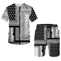 Męskie dresy hip-hopowa koszulka krótkie spodnie garnitury letnie męskie dresowe rękawy topy 2 szt. zestawy sportowe i dorywczo męskie ubrania 230711