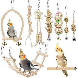 Inne artykuły dla ptaków papuga huśtawka zestaw zabawek do żucia stojąca papuga okoń hamak drabina wspinaczkowa klatka dla papużki falistej nimfa Mynah 230711