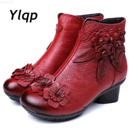 Botlar 2022 Yeni Varış Vintage Boots Orijinal Deri Ayak Bileği Botları Yeni Kış Kadınlar Sıcak Ayakkabı Yumuşak Slip Slip Alt Tablalar Plus Boyut L230712