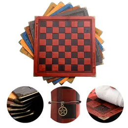 Chess Games Chess Board 9 Colors Embossed Design Leather Table Game Portable Universal Luxury Checkers Chess Intellectual Toy Gift 230711