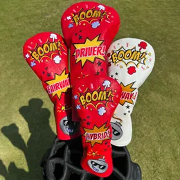 منتجات Golf Golf الأخرى Booms Premium Leather Coverts مجموعة من أجهزة Headcovers Golf Club لـ Dread Fairway Hybrid Wood Covers 230712