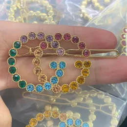 Colorful diamond inlay Clip Vintage Palace Hair Clip Barrettes Ladies Rhinestone Hairgrip Designer Jewelry Hairpins Headdress Accessories