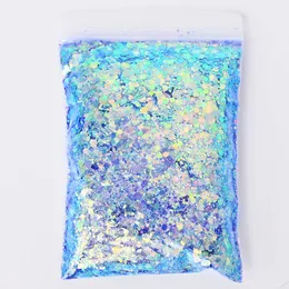 Akrylpulver Vätskor 1000g Nail Art Glitter 3D Flakes Pulver Laser Holografisk Gradient Fyrkantig Lös Glitter Chunky Glittrande Paljetter Nageldekoration 230711