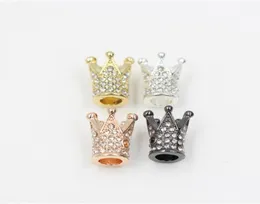 Nueva joyería de moda DIY Hermosa 4 colores Diamante Corona Accesorios Encanto para pulsera y collar 12 PCS Whole6704586
