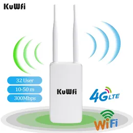 ルーター KuWFi 4G WiFi ルーター 300Mbps ワイヤレス長距離エクステンダー ロック解除屋外防水 LTE SIM カード付き 230712