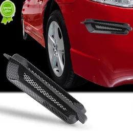 2 peças de capa de para-lama de ventilação lateral de carro com textura de grade de rede de fibra de carbono, grade de entrada de ar para carro, adesivo, acessórios universais