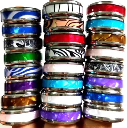 30pcslot Design unico Top Mixed Shell in acciaio inossidabile Anello di alta qualità Comfortfit Uomo Donna Wedding Band Ring Hot Jewelry