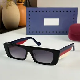 2023 Damen Herren hochwertige Sonnenbrille schwarz rot beige Streifen breite Planke Vollrahmen hellviolett rechteckige Brille mit Box erhältlich