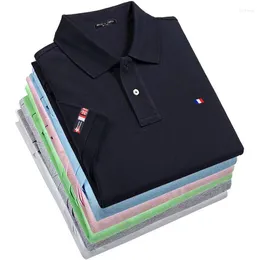 Męskie koszulki polo bawełniane letnie męskie koszulki polo na co dzień z krótkim rękawem Hommes modna koszulka z klapami wysokiej jakości-designerskie topy S-5XL
