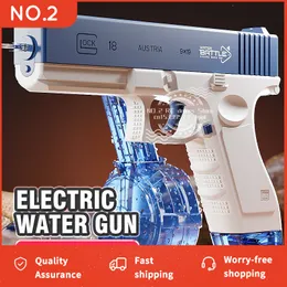 Gun Toys Sommer Vollautomatische elektrische Wasserpistole Wiederaufladbare Langstrecken-Dauerfeuer-Weltraumpartyspiel Spritzwasser Kinderspielzeug Junge Geschenk 230711