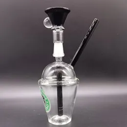 6 inch Starbucks Cup Glass Bong Hookah Creative Oil Dab Rigs Smoking Pipes