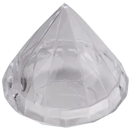 그릇 12pcs 투명한 다이아몬드 모양 사탕 상자 결혼식 선물 상자 파티 투명 플라스틱 용기 홈 장식