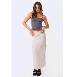 Regata feminina Eyouth sexy cinza colete regata para mulheres cor sólida sem costas sutiã alça espaguete top cropped fashion camisola roupas femininas