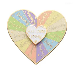 Brooches Difficulty In Selection Enamel Pins Heart Shape Rotation Lapel Badge Brooch Clothing Hat Decoration