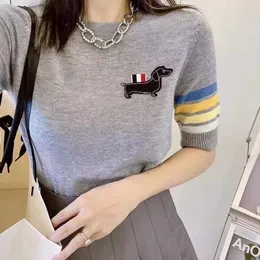 ドレスウールブレンドTシャツFEMME SUMMER GREEN TOPS FOR WOMEN2021 UBRANIA DAMSKIE O NECK半袖ティーストライプカジュアルシン