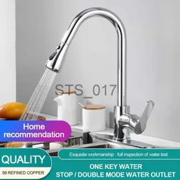 Kitchen Faucets Kitchen Faucet Stainless Steel Faucets Hot Cold Water Mixer Tap 2 Function Stream Sprayer Single Handle Pull Out Kitchen Taps x0712