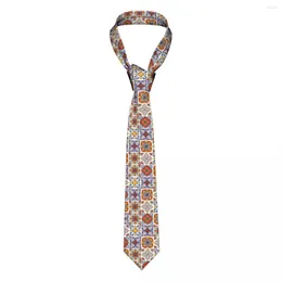 Bow Ties Mexican Tiles Southwest Neckties Unisex Slim Polyester 8 Cm Narrow Mexico Tile Neck Tie For Men Daily Wear Gravatas Wedding