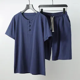 Men's Tracksuits Plus Size Men Suit Summer Thin Section Tide Short-sleeved Shirt Five-point Shorts Cotton Solid 9xl 165kg
