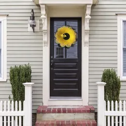 Decorative Flowers Bee Sunflower Wreath Easter Day Party Flower Garland Decorations Holiday And Supplies