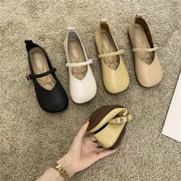 Casual Mouth Shoes Shallow Woman Shoe Square Toe Female Footwear Elegant Soft Autumn Modis Bekväm Moccasin Dress FA 5881