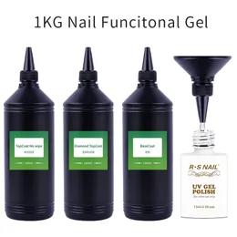 Nail Polish 1KG No Wipe Top Coat UV Base Gel Polish 1000ml Matte Top Coat Reinforce Gel Long Lasting Shinning Soak Off UV LED Nail Varnish 230711