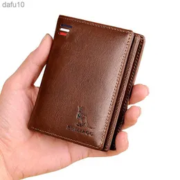 PU-läderplånböcker för män Korthållare Dragkedja Plånbok RFID-spärrande Kredit-ID-kort Märkehållare Skydd Man Myntväska L230704
