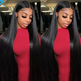 26Inch Straight Human Hair Wigs 13x6 Hd Lace Frontal Wig Lace Front Wigs Brazilian Transparent Closure Wig For Women