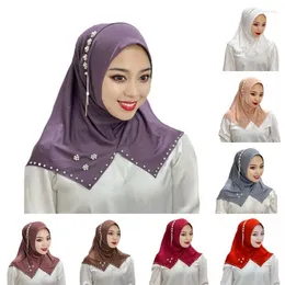 Ethnische Kleidung Luxus Quasten Perlen Turban Kappe Cocktail Party Frauen Muslimischen Abayas Hijab Kopftuch Wrap Schals Kopfbedeckung