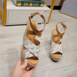 Sandaler Kvinnor Boundary Wedge Academy Platt 4Cm Flatform Svart Vit Brun Passagerare Styrbords kustlinje