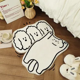 Carpet Cute Cat Rugs Cartoon In The Bedroom Nonslip Floor Mat Irregular Bedside Rug Bathroom Room Decoration Alfombra 230711