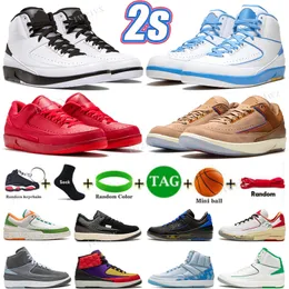 Jumpman 2 Basketball Shoes 2s UNC Chicago Cherrywood Shelflife Cement Cool Grey Fog University Blue Wings Multicolor MELO Lucky Green J Balvin Bordeaux Trainers