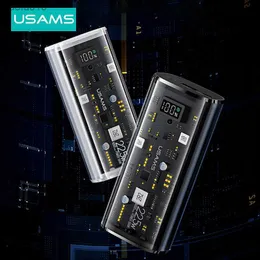 USAMS Transparent Power Bank 9000MAH 20W PD Fast Braging Powerbank Digital Display Portable Baaterry Charger для iPhone Xiaomi L230712