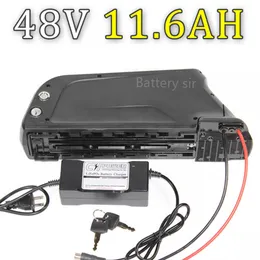 tubo obliquo batteria agli ioni di litio 48v batteria per bicicletta elettronica 48v 11.6ah con porta USB 5V BMS